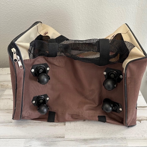 Dog & Cat Traveling Carrier with Wheels Paw Print Pet Travel Bag - Picture 16 of 16